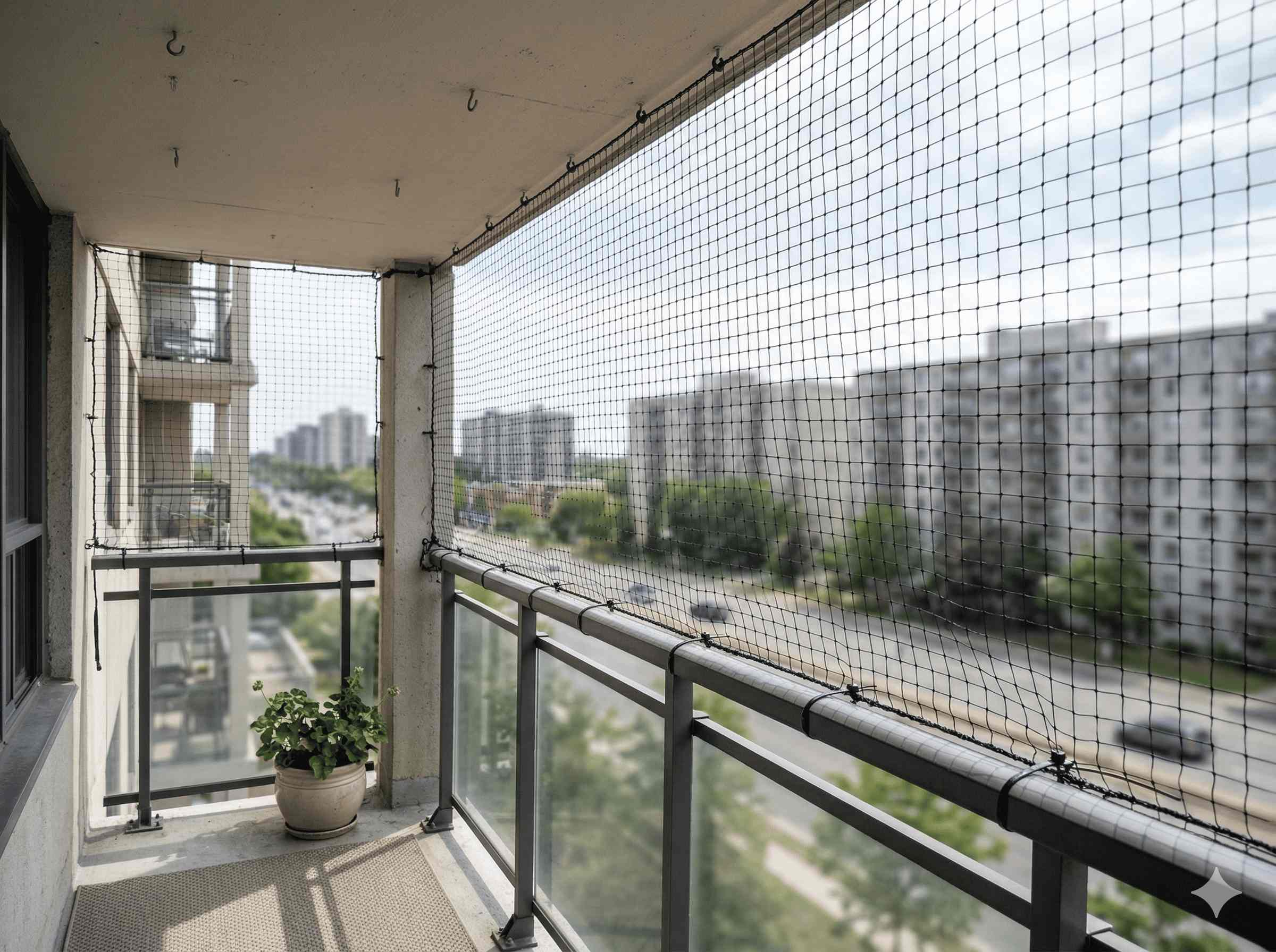 Balcony protection net